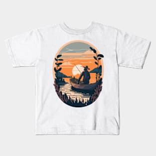 Sunset Reflections - Fisherman's Solitude Kids T-Shirt